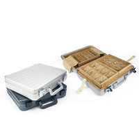 Full Aluminum Jewelry Boxes Saft Lock Packaging Carrying Cases Jewelry Box Beauty Aluminum Briefcase for Jewelry
