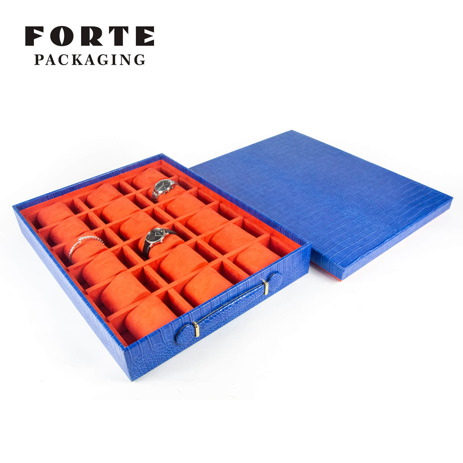FORTE Portable Jewelry Box Alligator Skin Material Watch Case Crozzling Travel Jewelry Box Fashion Luxury Watch Boxes