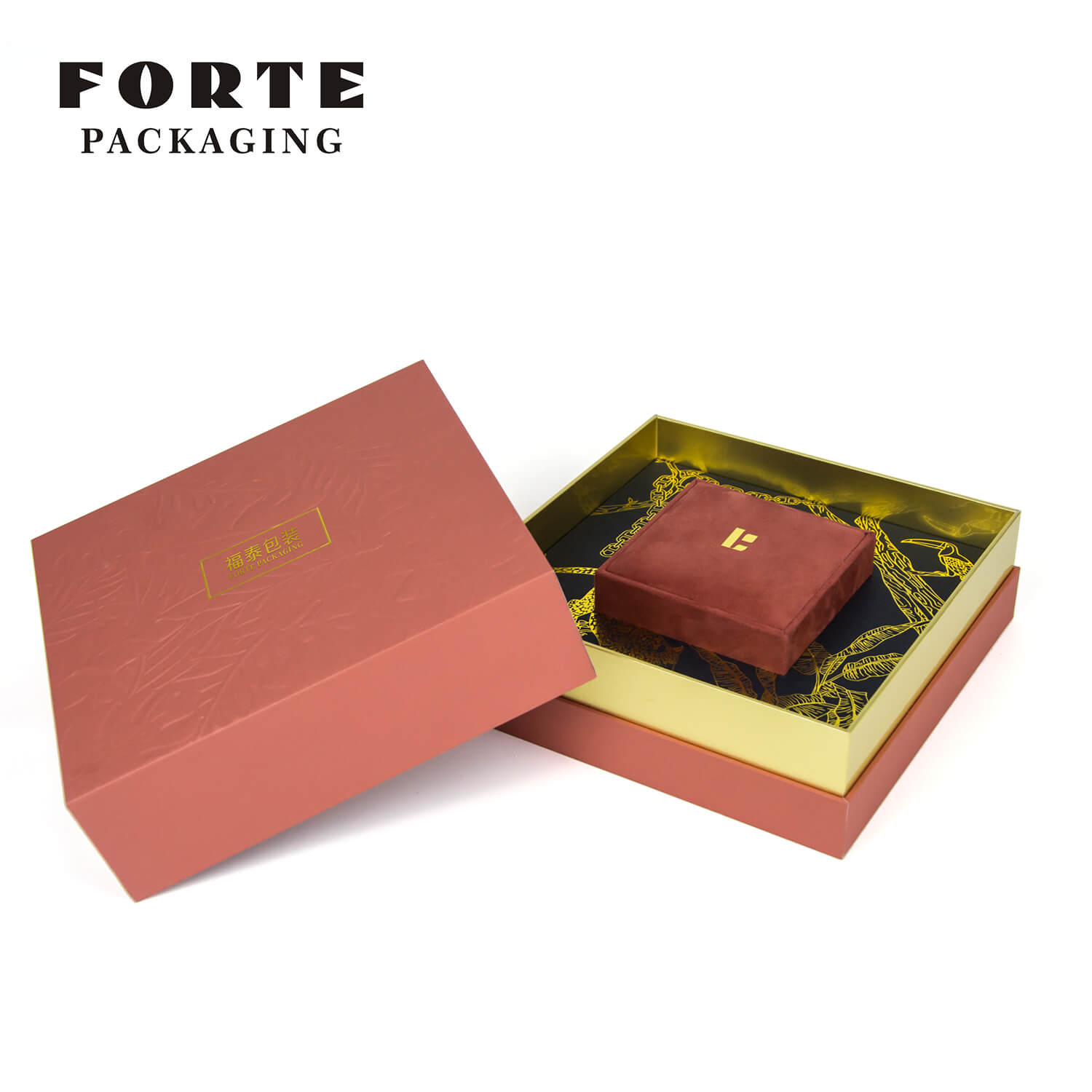 FORTE modern jewelry box_microfiber jewelry box_ring bearer box