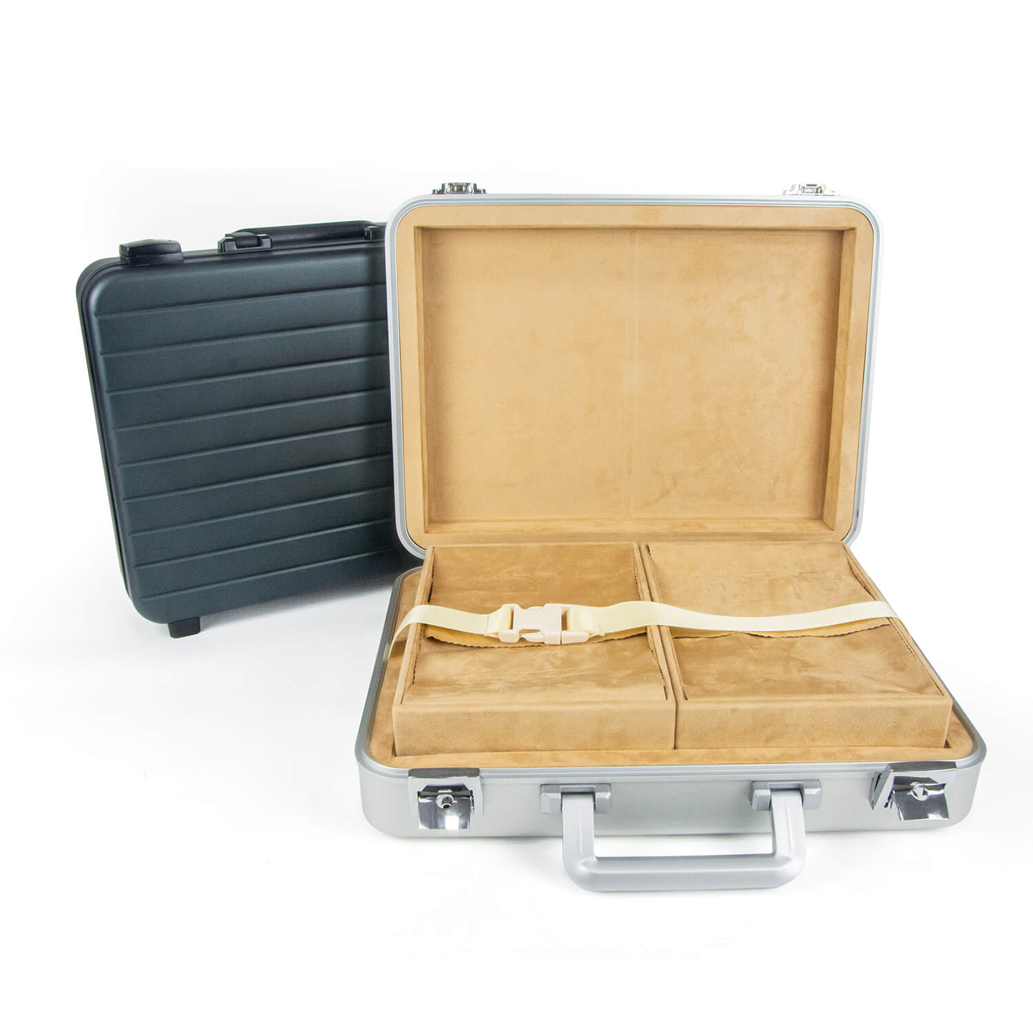 Full Aluminum Jewelry Boxes Saft Lock Packaging Carrying Cases Jewelry Box Beauty Aluminum Briefcase for Jewelry