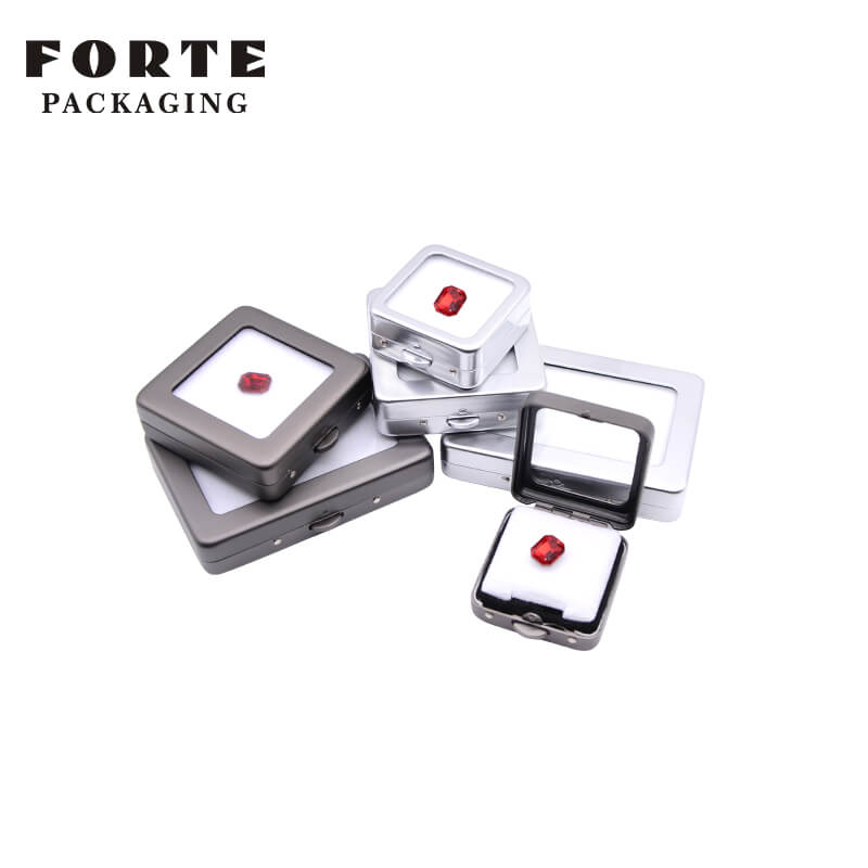 FORTE square metal diamond display box gem stone storage box